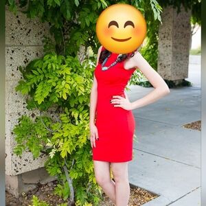 Lulu's red midi dress XS